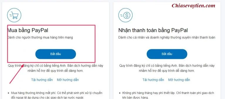 Đăng ký tài khoản PayPal