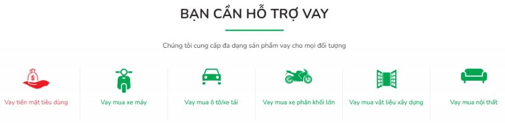 Sản phẩm vay tiền công ty tài chính JACCS