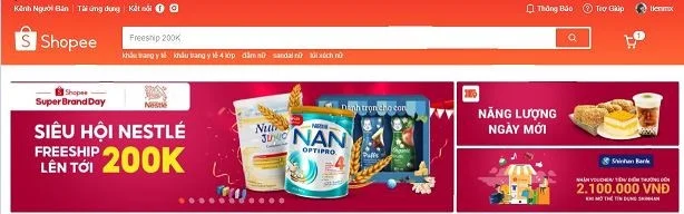 Mua hàng bằng cách click vào banner quảng cáo