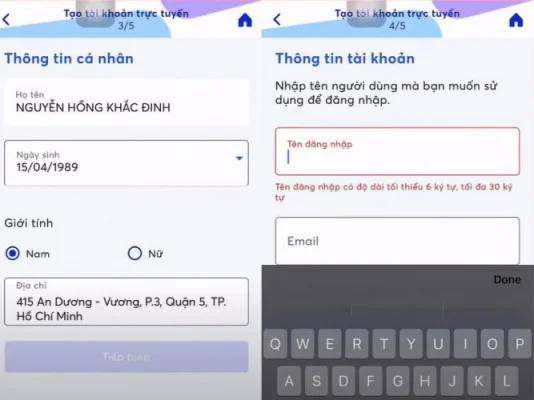 Cập nhập thông tin cá nhân trên APP MB Bank