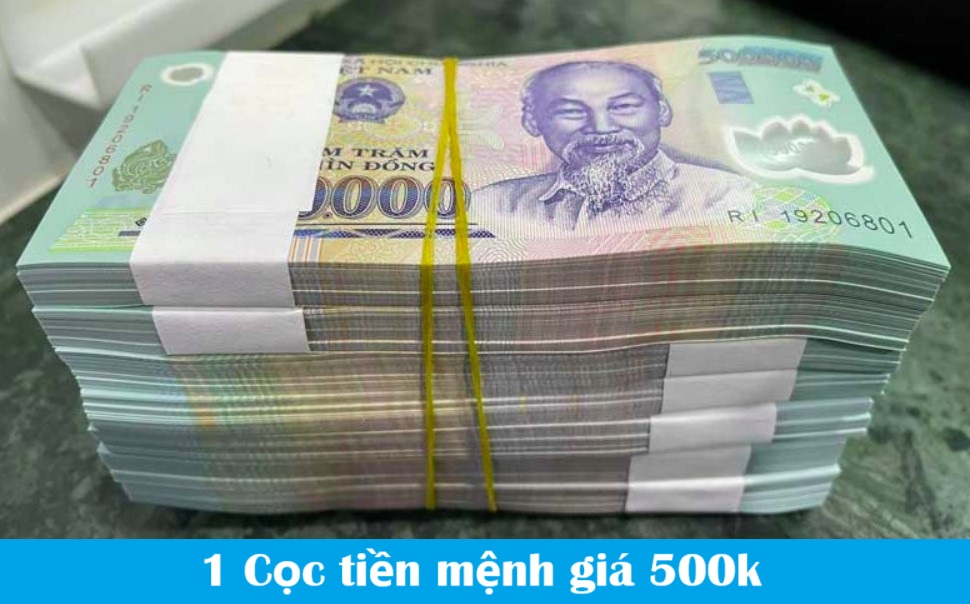 Hình ảnh cọc tiền mệnh giá 500k