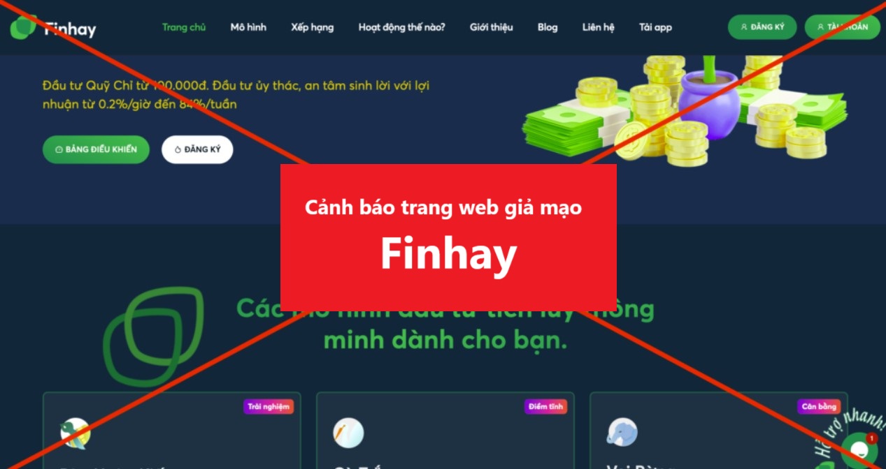 Cảnh báo lừa đảo trên Finhay