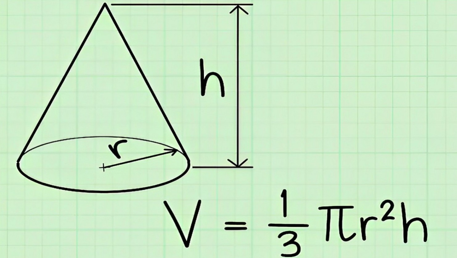 Công thức tính thể tích khối nón thường