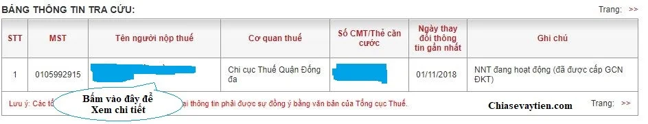 Kết quả tra cứu mã số doanh nghiệp năm 2020