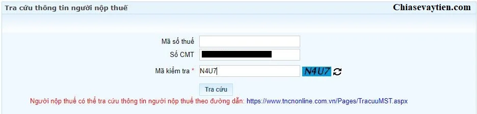 Tra cứu mã số thuế cá nhân 