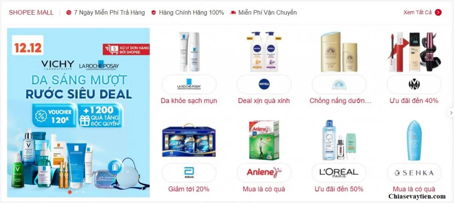 Xem sản phẩm Shopee Mall ở đâu