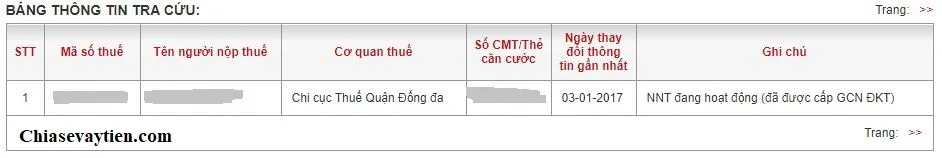 Tra cứu thông tin người nộp thuế