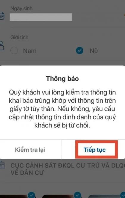 Cập nhật thông tin cá nhân