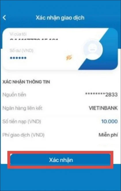 Nạp tiền vào ví - VNPAY