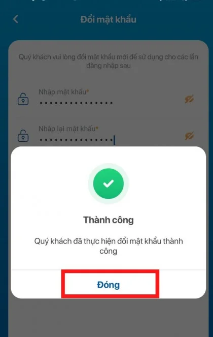 Lấy lại mật khẩu VNPAY