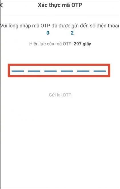 Nhập mã OTP thanh toán ví VNPAY