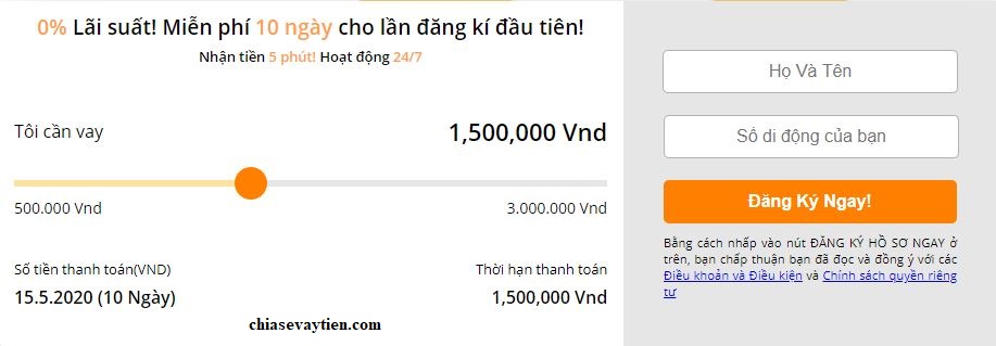 Đăng ký vay tiền Online OneClickMoney