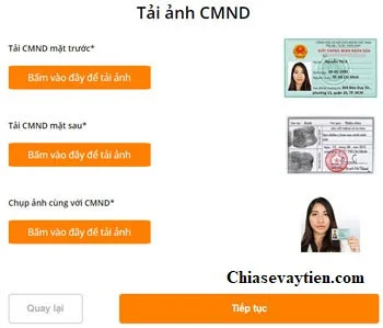 Tải ảnh CMND OneClickMoney