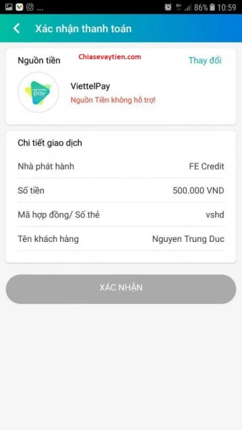 Xác nhận thanh toán