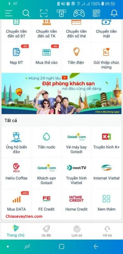 Chọn biểu tượng Fe Credit